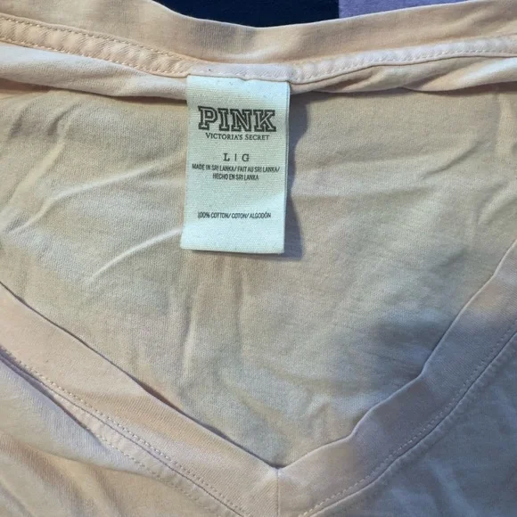 PINK Victoria's Secret Peach V-Neck Tee - Picture 2 of 2